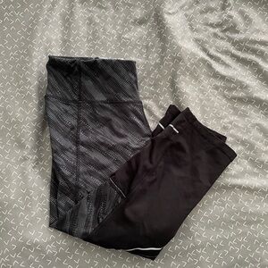 Champion Black and Gray Patterned Leggings M